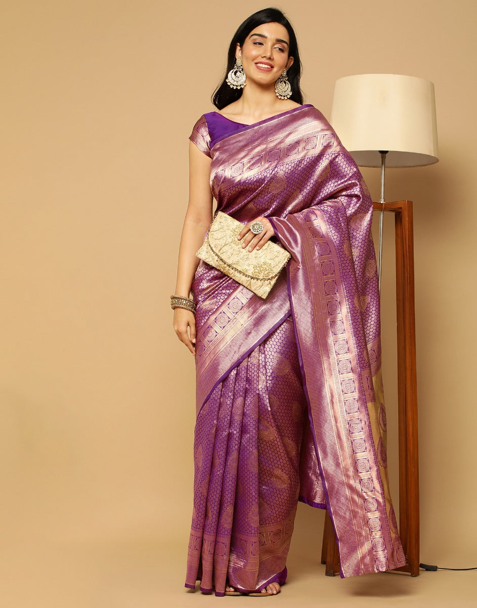Purple Kanjivaram Silk Saree | Sudathi
