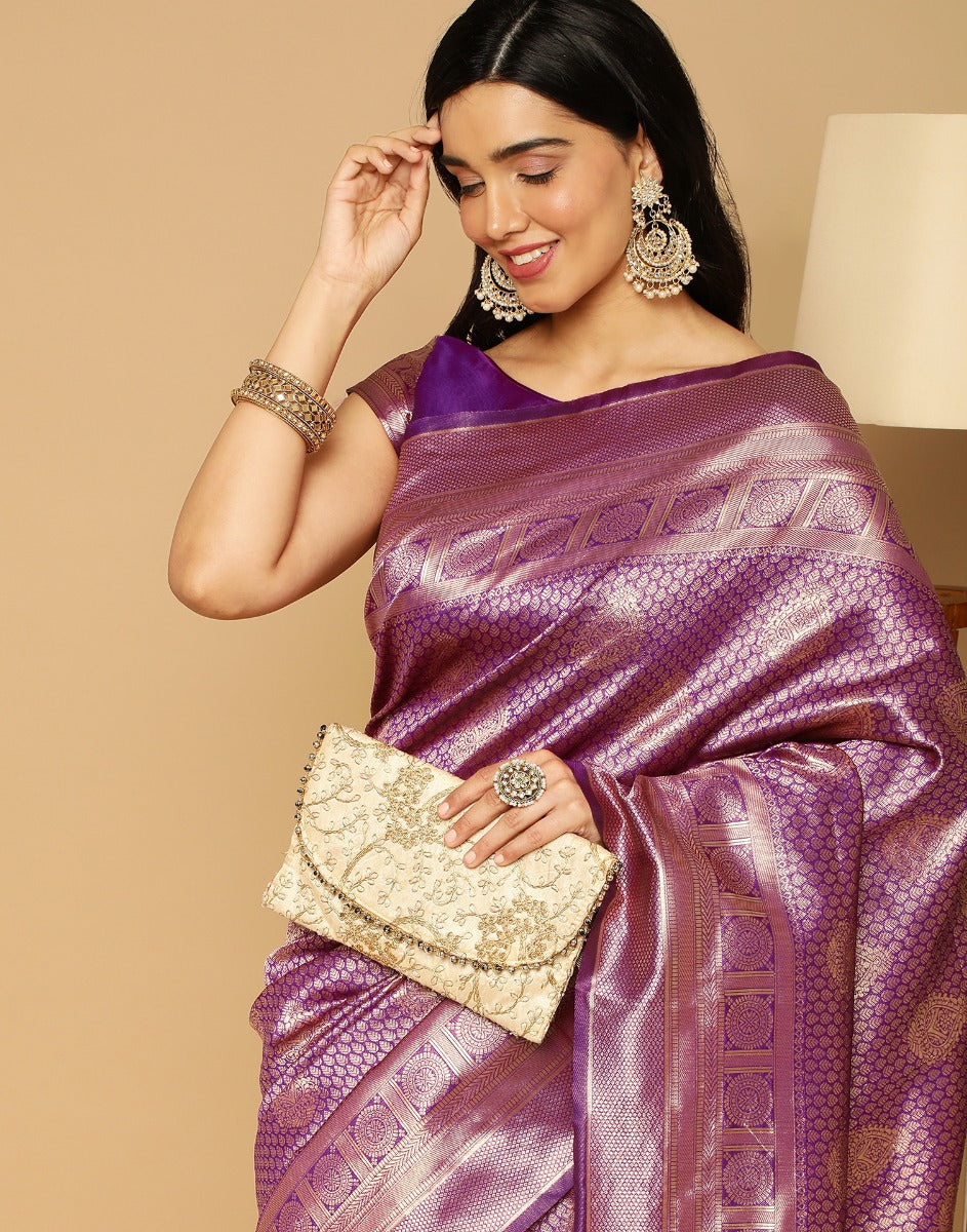 Purple Kanjivaram Silk Saree | Sudathi