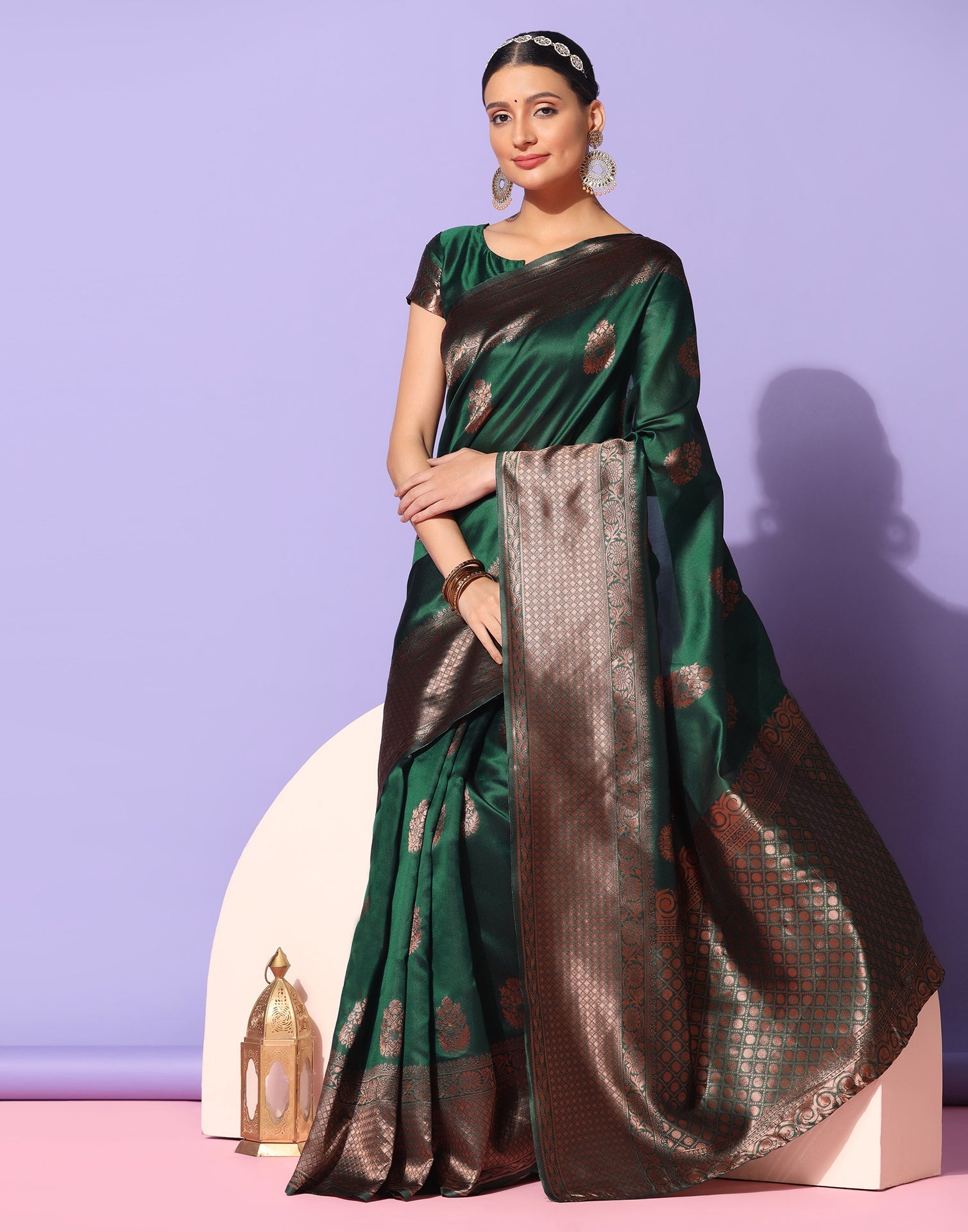 Green Banarasi Silk Saree | Sudathi