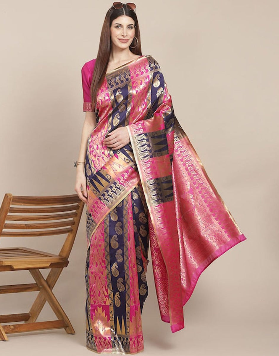 Pink Banarasi Silk Saree | Sudathi