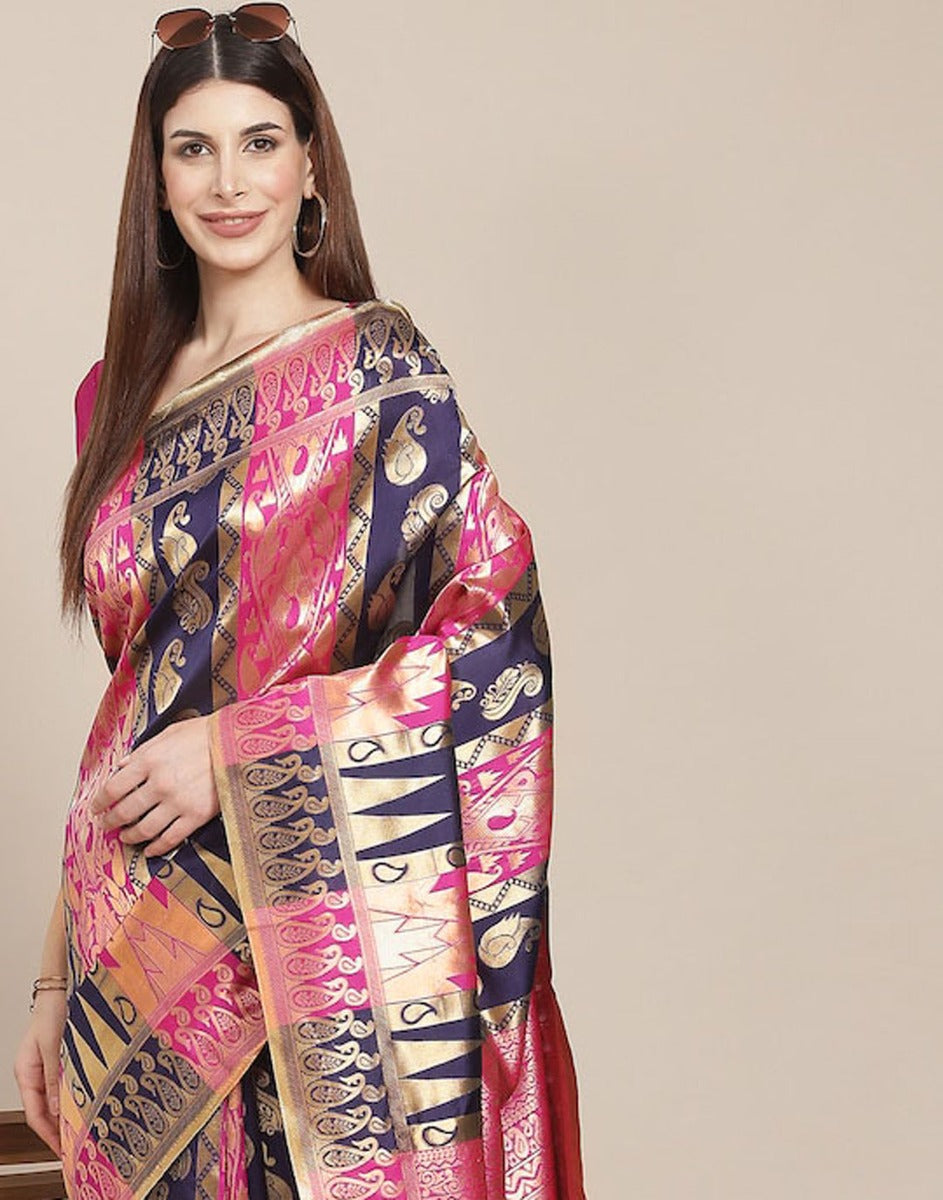 Pink Banarasi Silk Saree | Sudathi