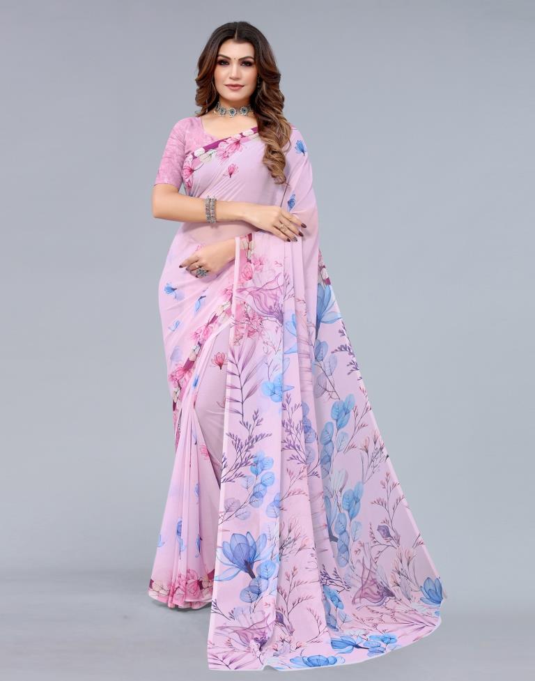 Light Pink Georgette Saree | Sudathi