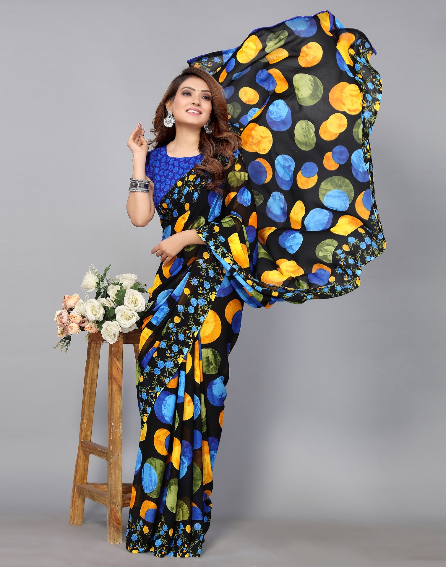 Black Georgette Saree | Sudathi