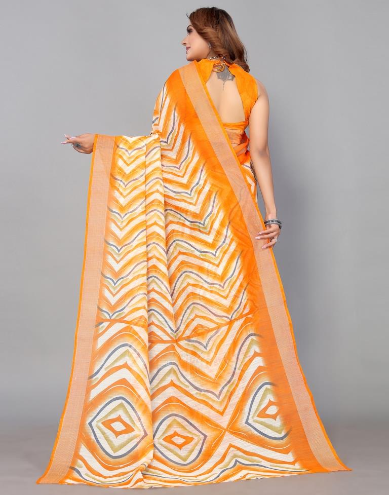 Orange Cotton Saree | Sudathi