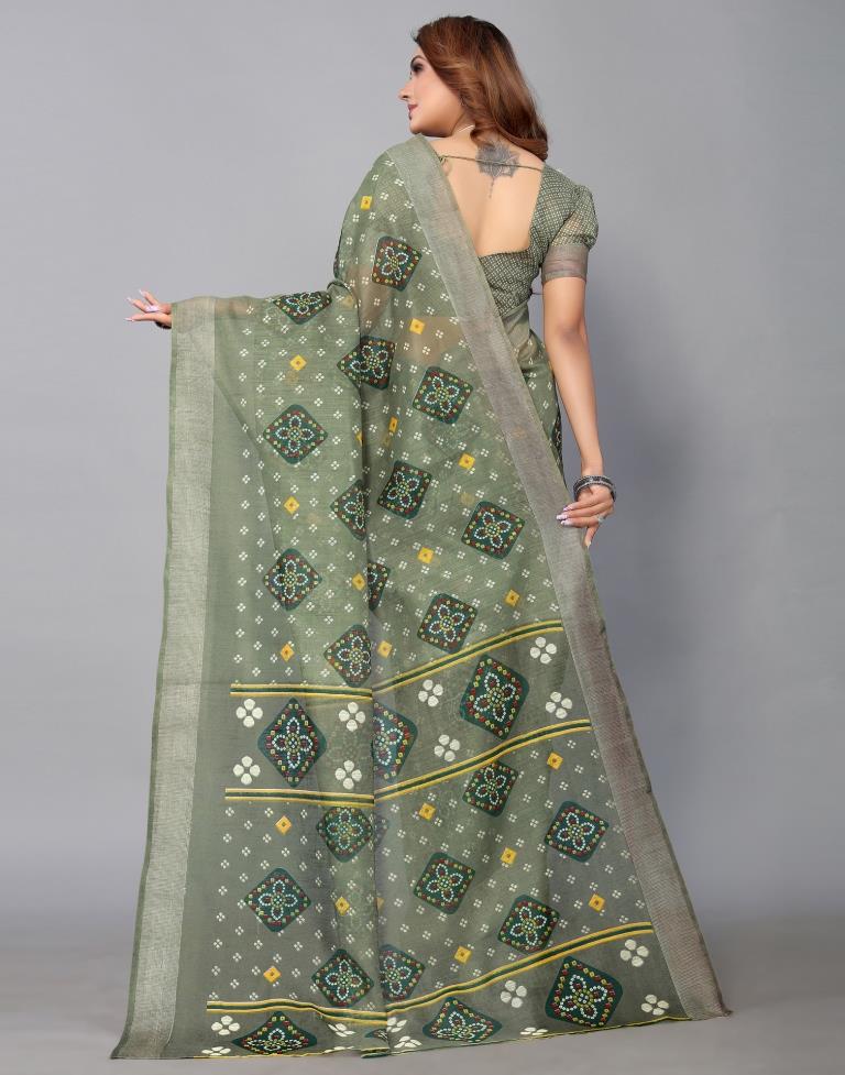 Green Cotton Saree | Sudathi