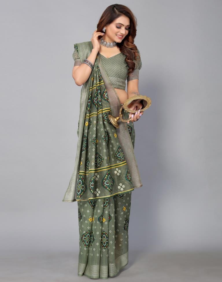 Green Cotton Saree | Sudathi