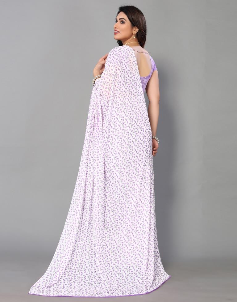 White Printed Saree | Sudathi