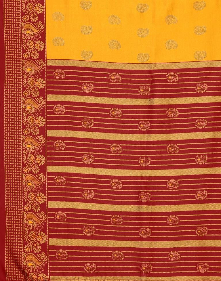 Turmeric Yellow Banarasi Silk Saree | Sudathi