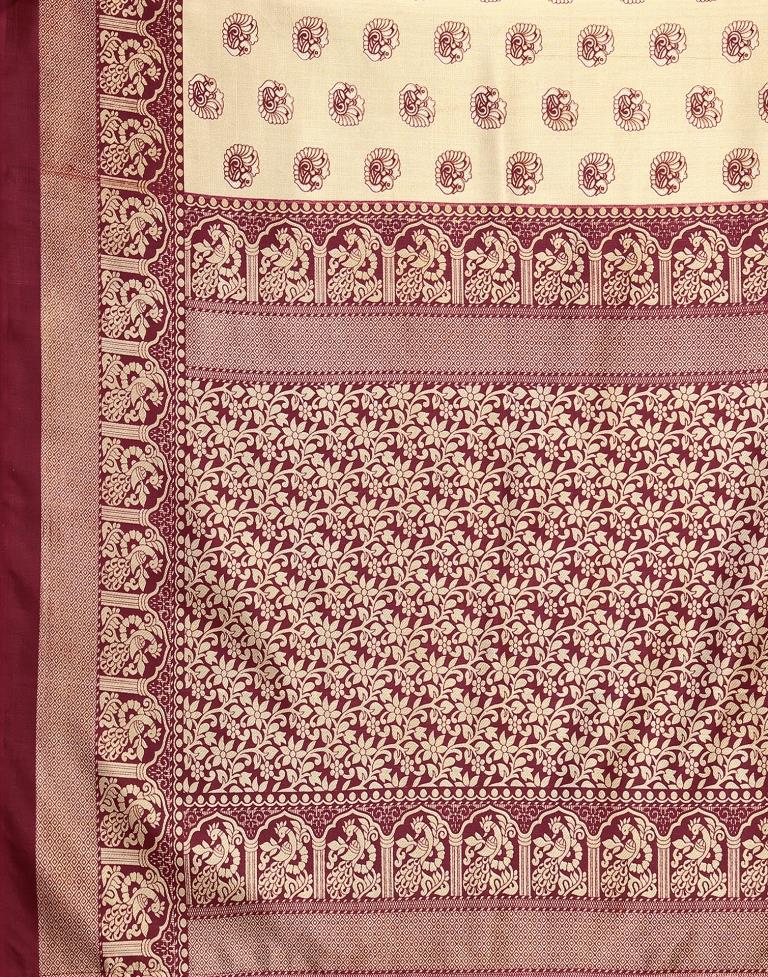 Beige Banarasi Silk Saree | Sudathi