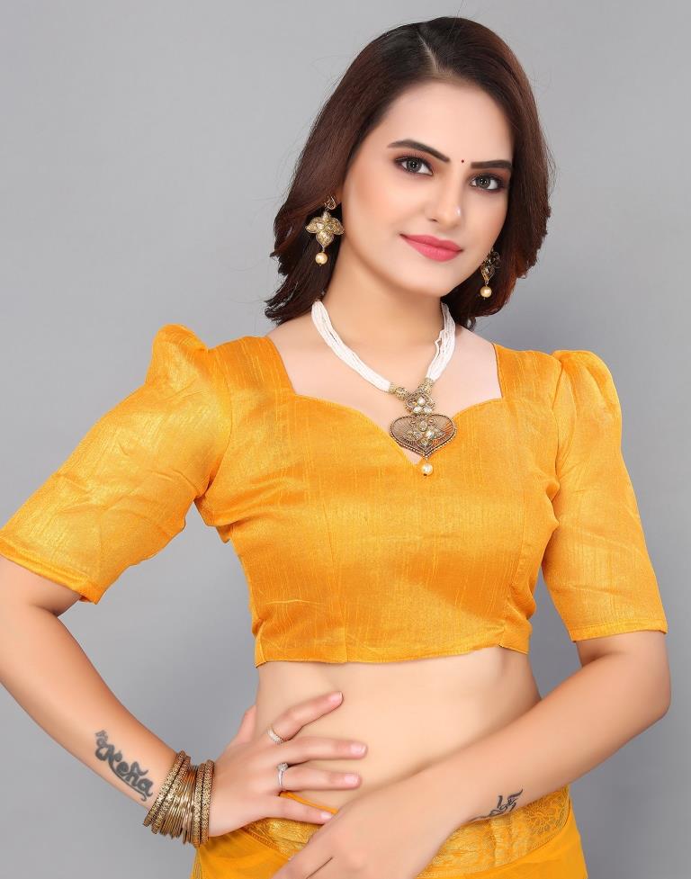 Yellow Chiffon Banarasi Saree | Sudathi