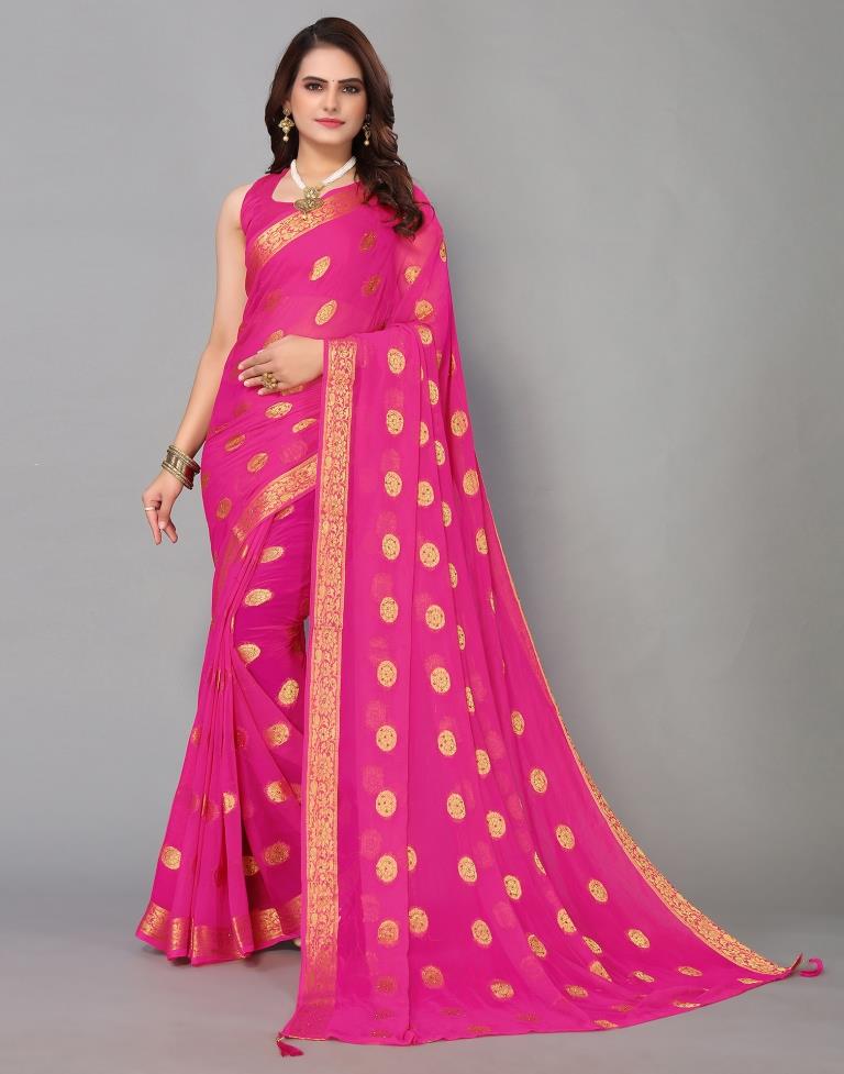 Pink Chiffon Banarasi Saree | Sudathi