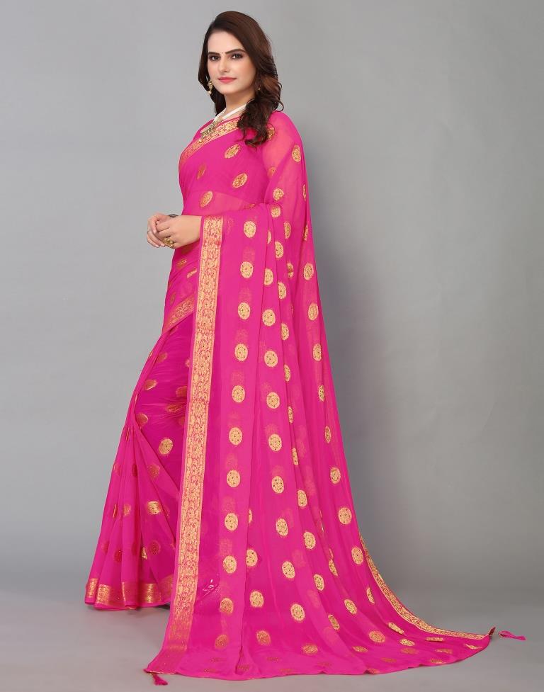 Pink Chiffon Banarasi Saree | Sudathi