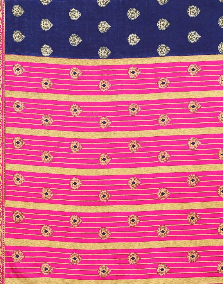 Navy Blue Banarasi Silk Saree | Sudathi
