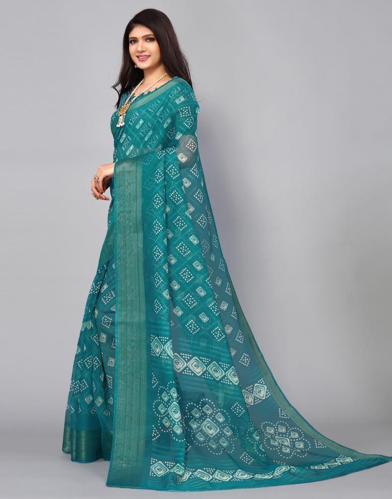 Pine Green Cotton Saree | Sudathi