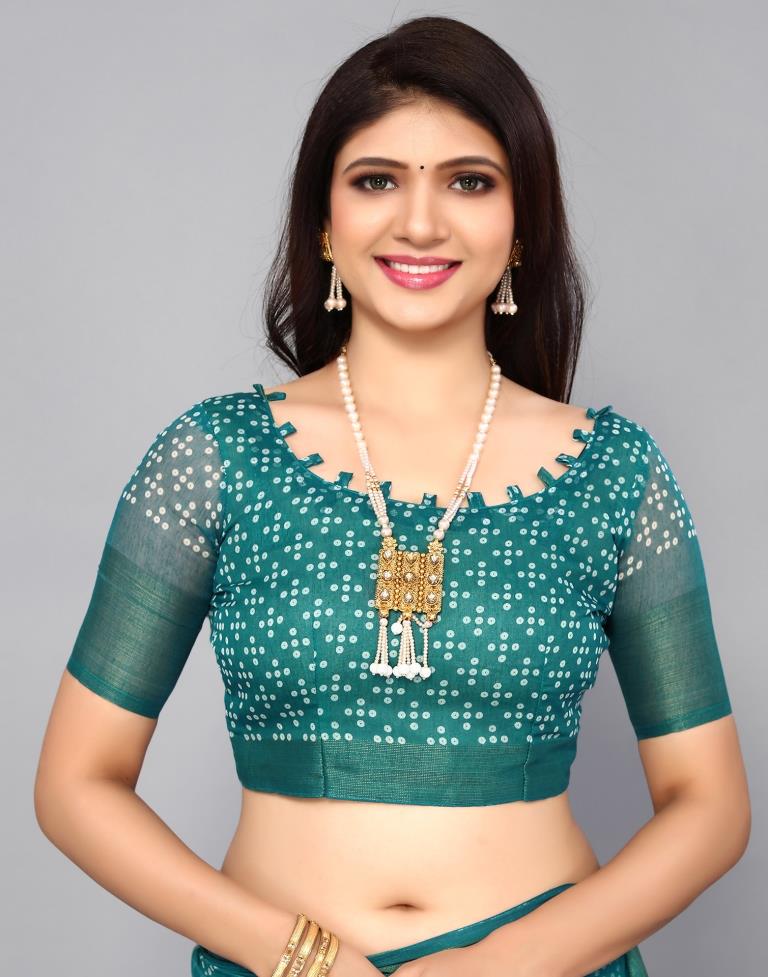 Pine Green Cotton Saree | Sudathi