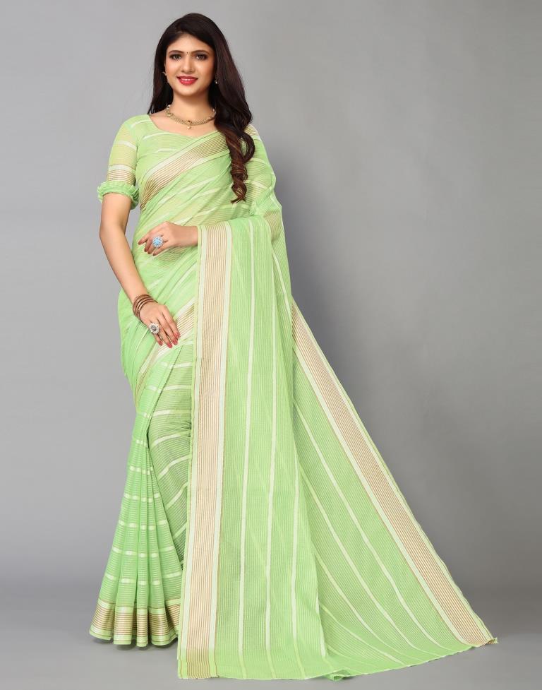 Light Green Cotton Saree | Sudathi