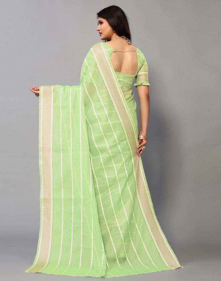 Light Green Cotton Saree | Sudathi