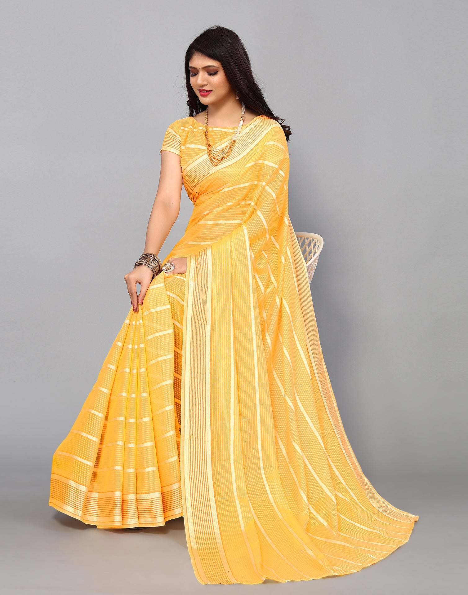 Yellow Cotton Saree | Sudathi