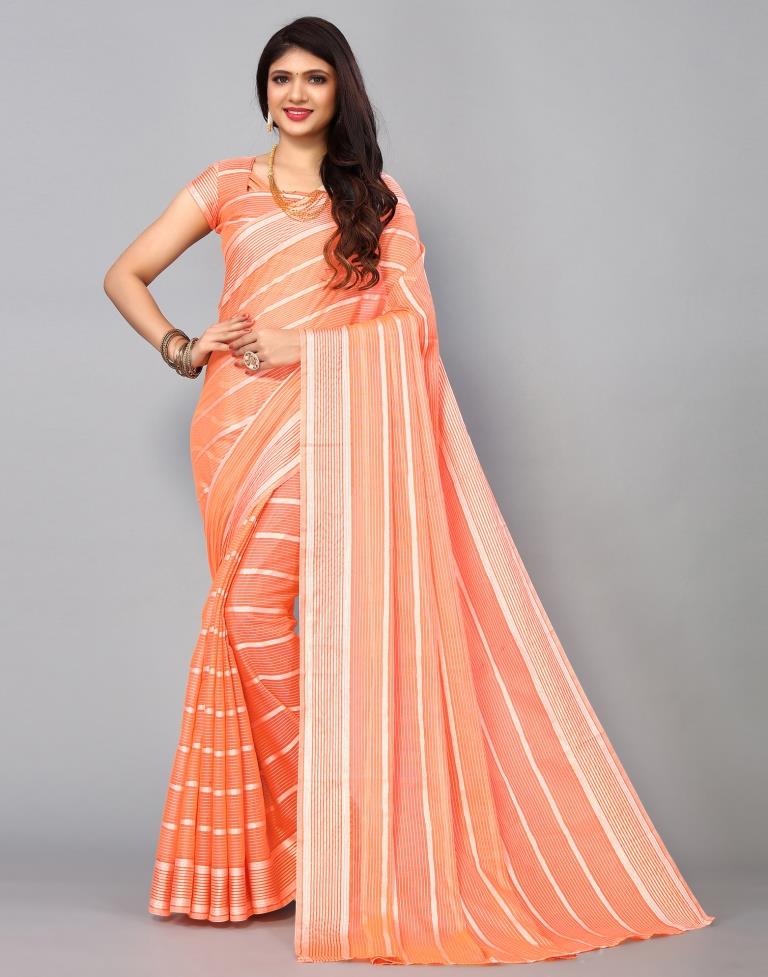 Orange Cotton Saree | Sudathi