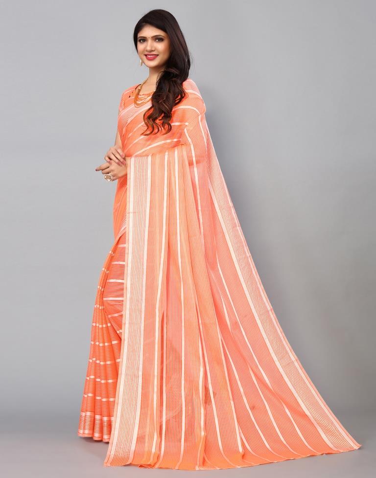 Orange Cotton Saree | Sudathi