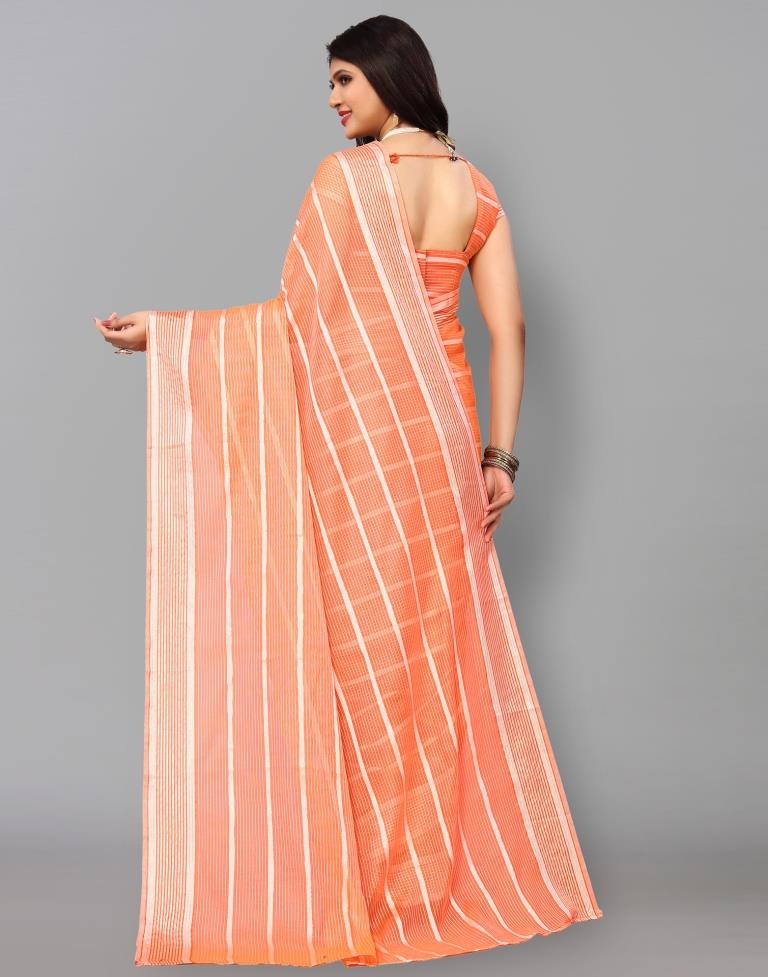 Orange Cotton Saree | Sudathi