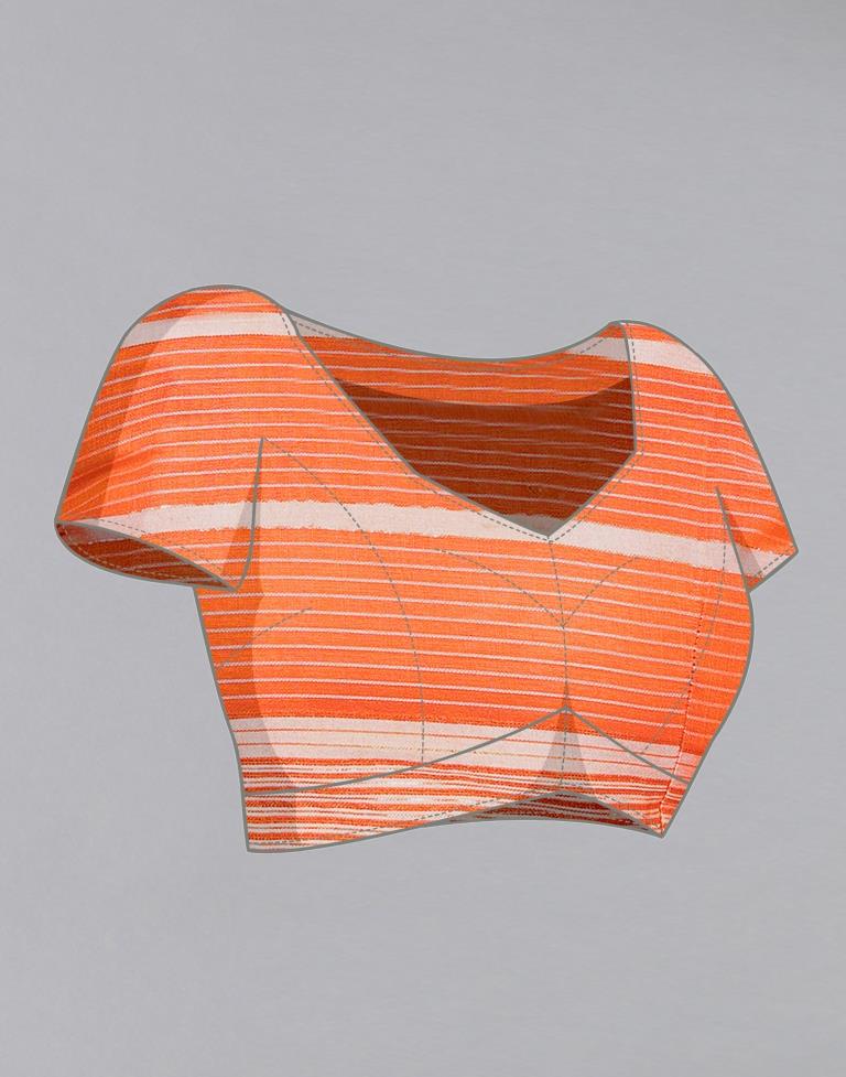 Orange Cotton Saree | Sudathi