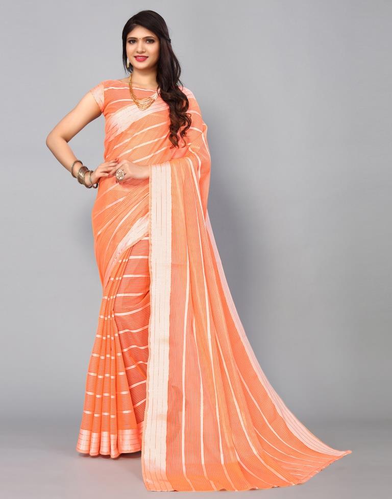 Orange Cotton Saree | Sudathi