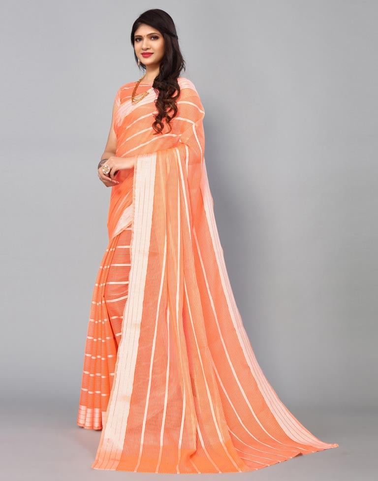 Orange Cotton Saree | Sudathi