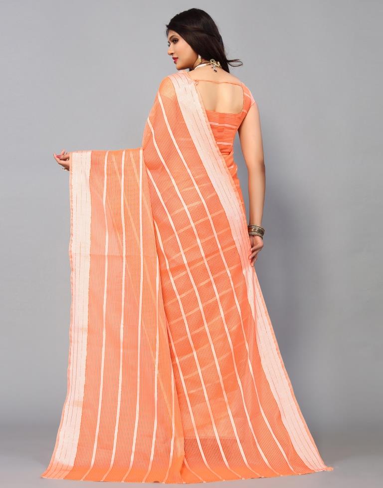 Orange Cotton Saree | Sudathi