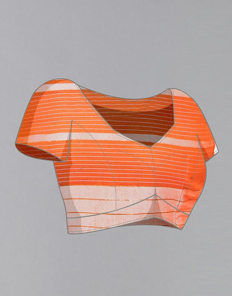 Orange Cotton Saree | Sudathi