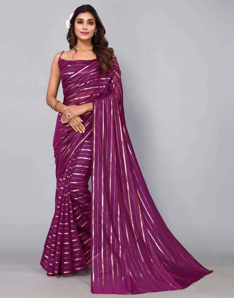 Purple Cotton Saree | Sudathi