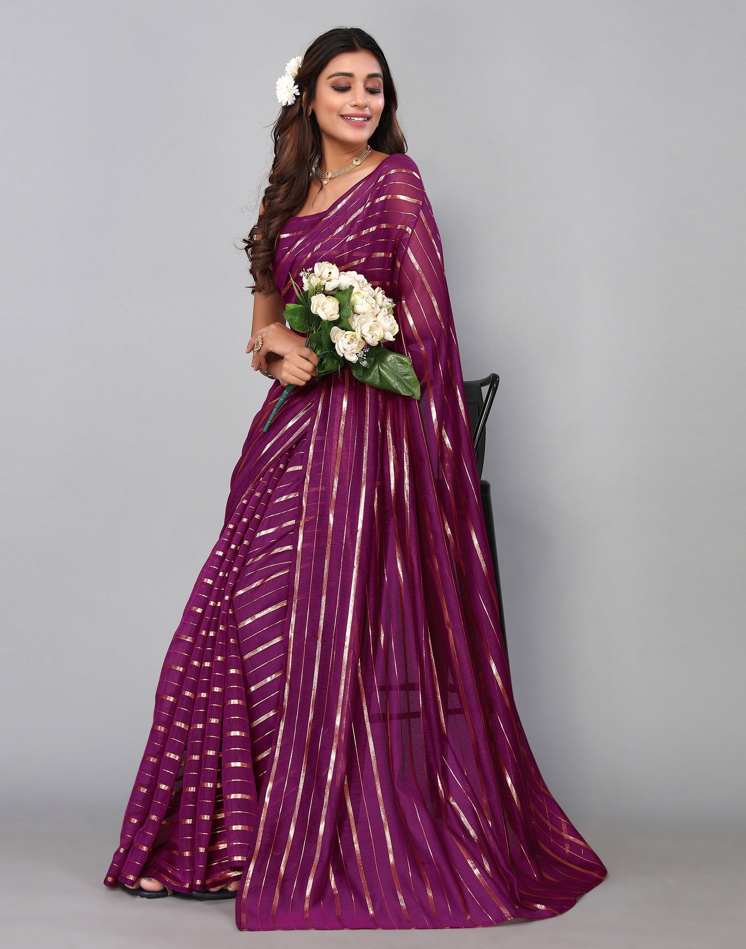 Purple Cotton Saree | Sudathi