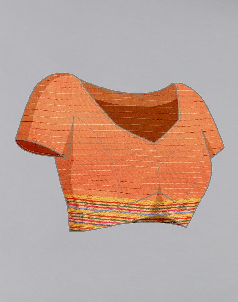 Orange Cotton Saree | Sudathi