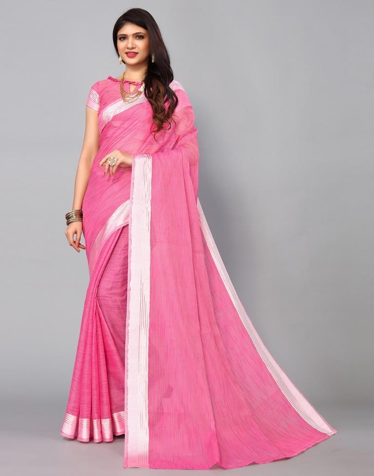 Pink Cotton Saree | Sudathi