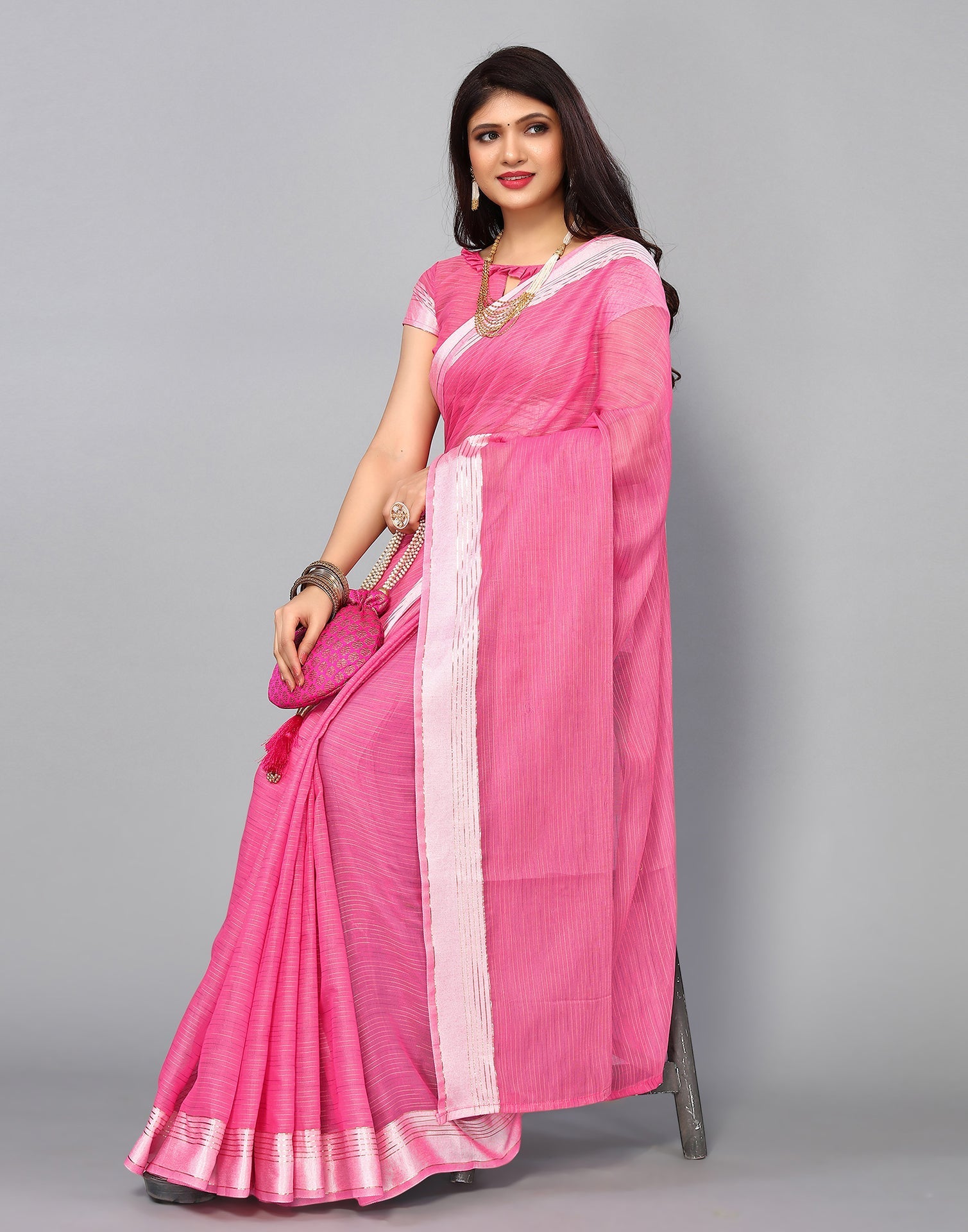 Pink Cotton Saree | Sudathi