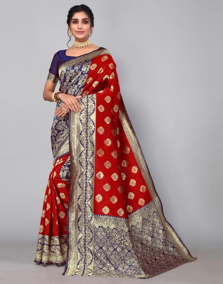 Red Banarasi Silk Saree | Sudathi
