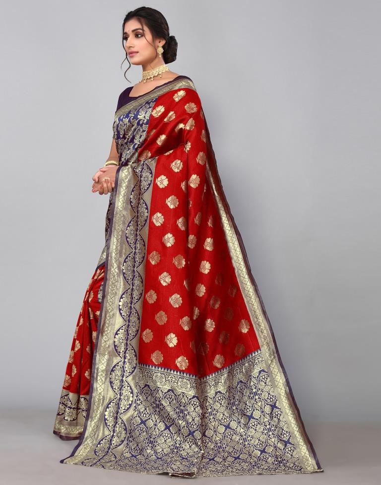 Red Banarasi Silk Saree | Sudathi