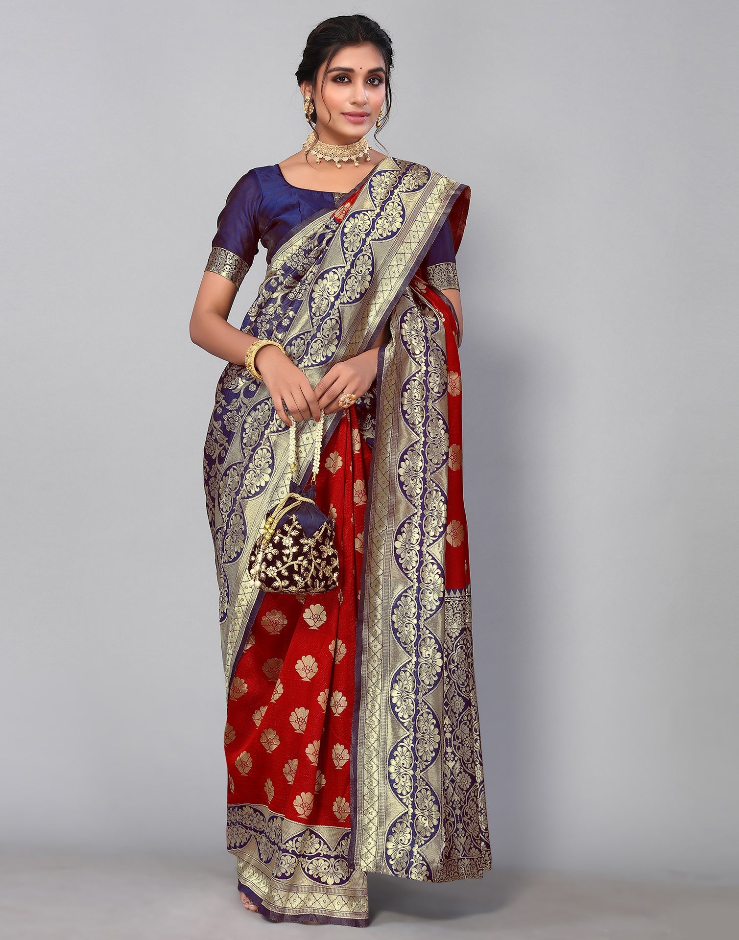 Red Banarasi Silk Saree | Sudathi