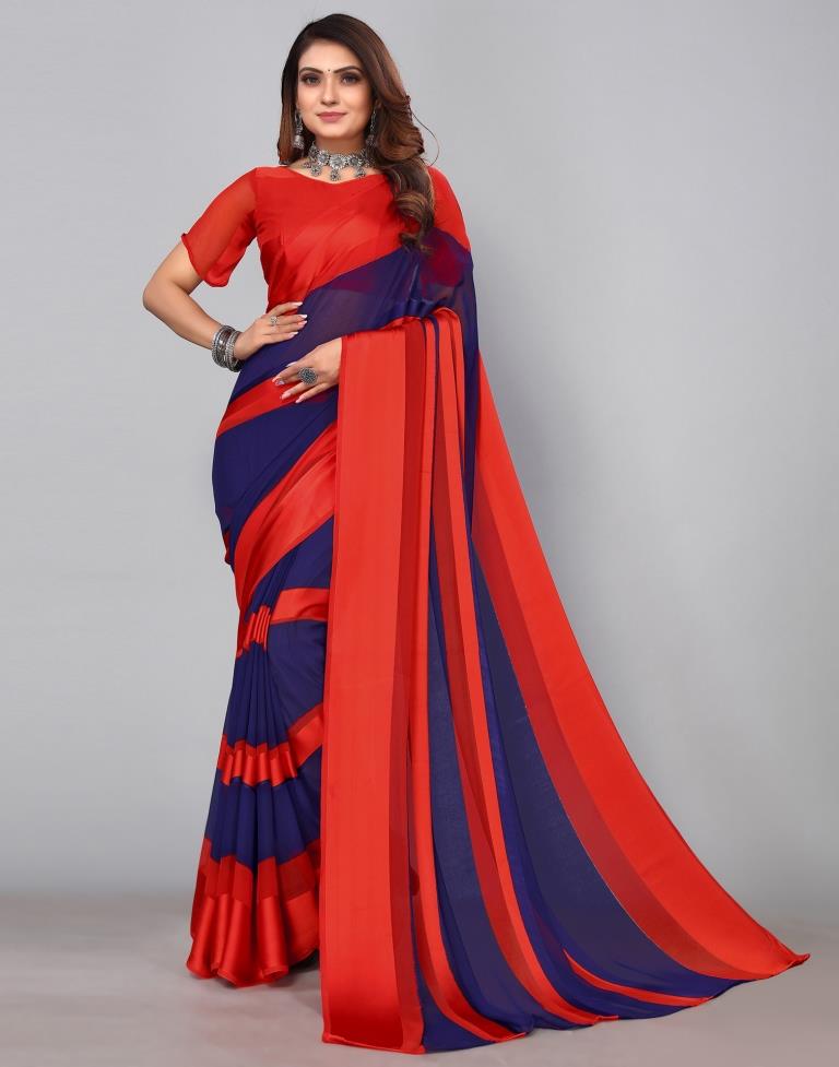 Red Georgette Saree | Sudathi