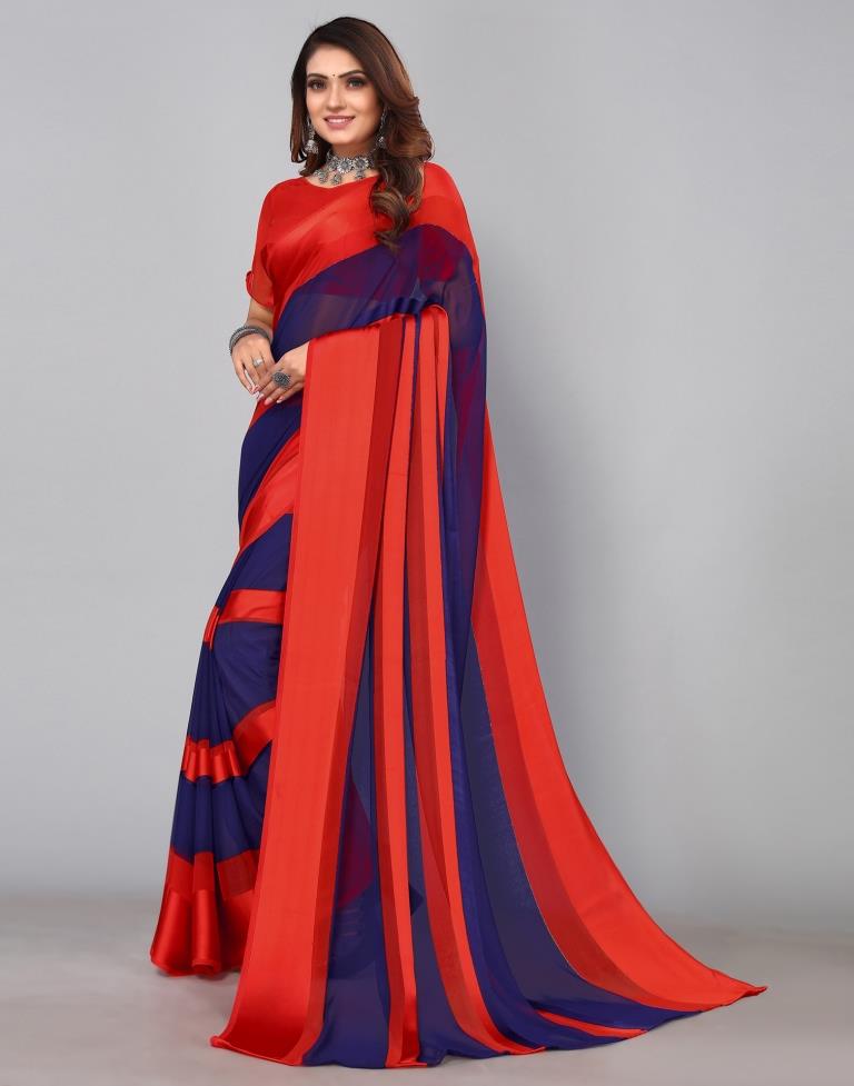 Red Georgette Saree | Sudathi