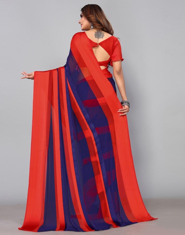 Red Georgette Saree | Sudathi