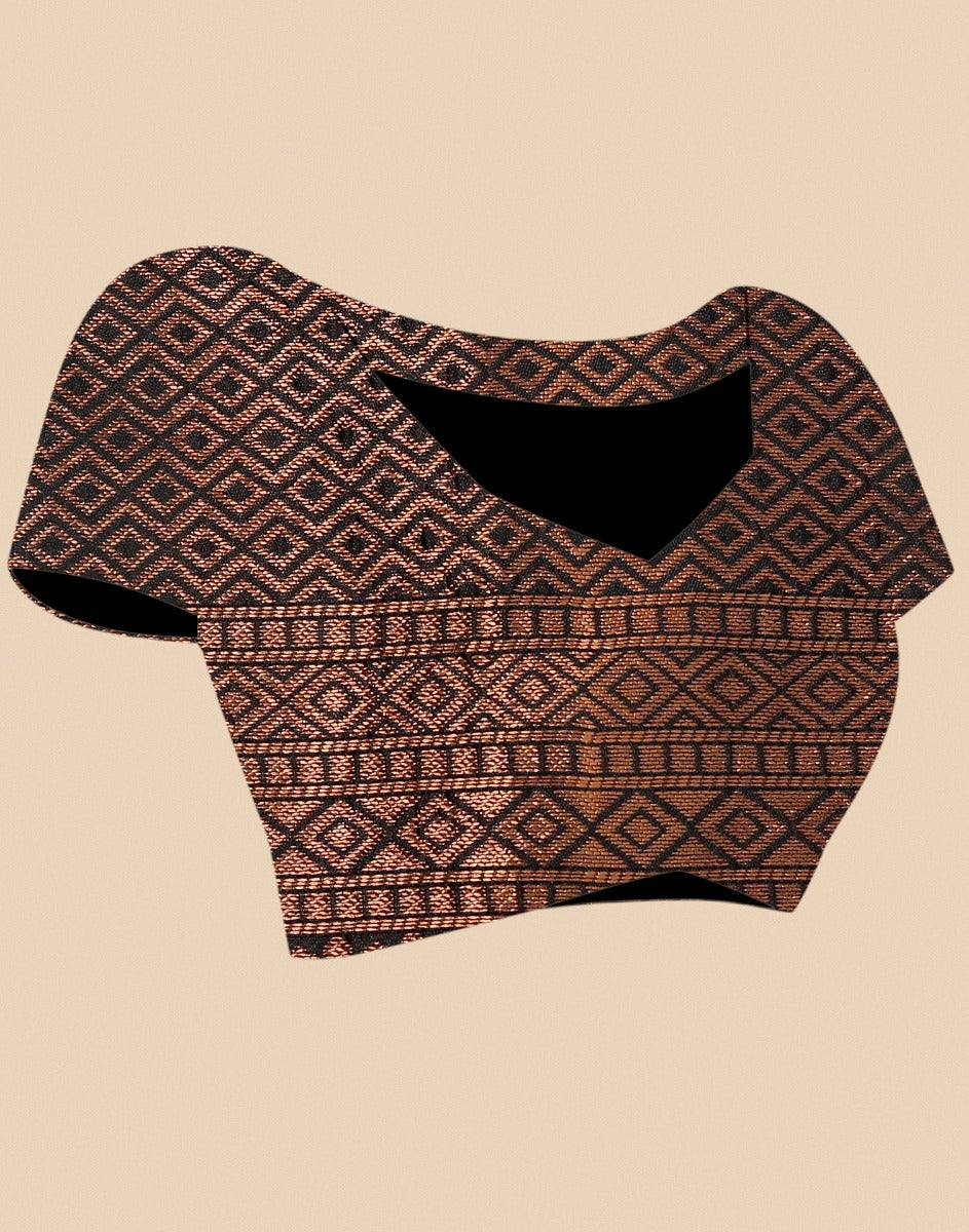 Dark Brown Kanjivaram Silk Saree | Sudathi