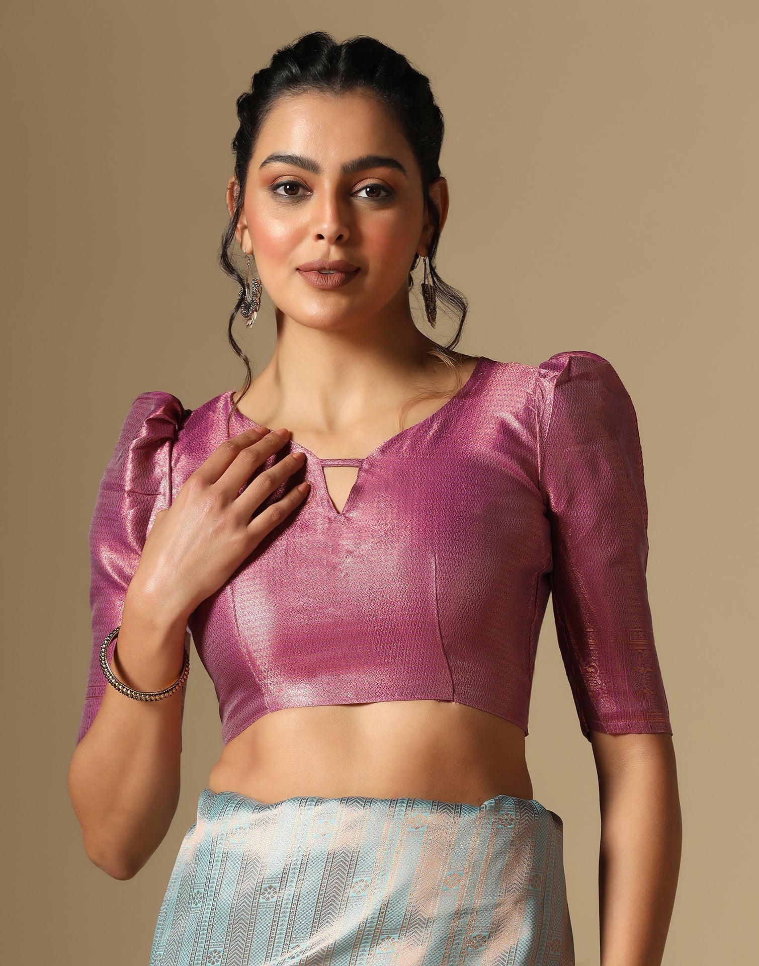 Sky Blue Silk Jacquard Saree | Sudathi