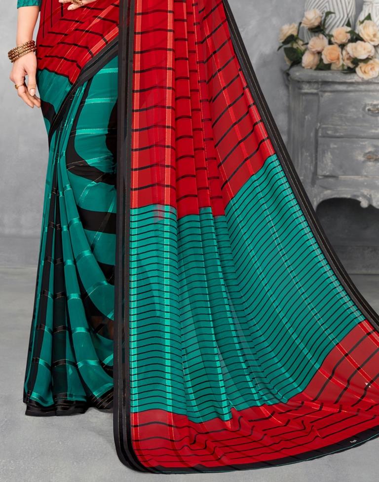 Green Georgette Saree | Sudathi