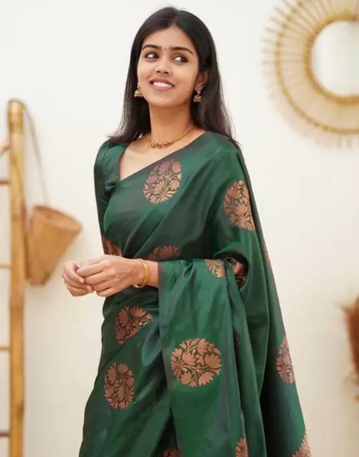 Green Banarasi Silk Saree | Sudathi