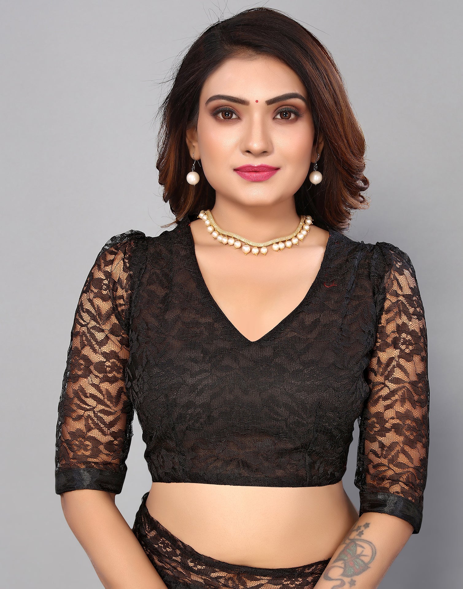 Black Net Lace Saree | Sudathi