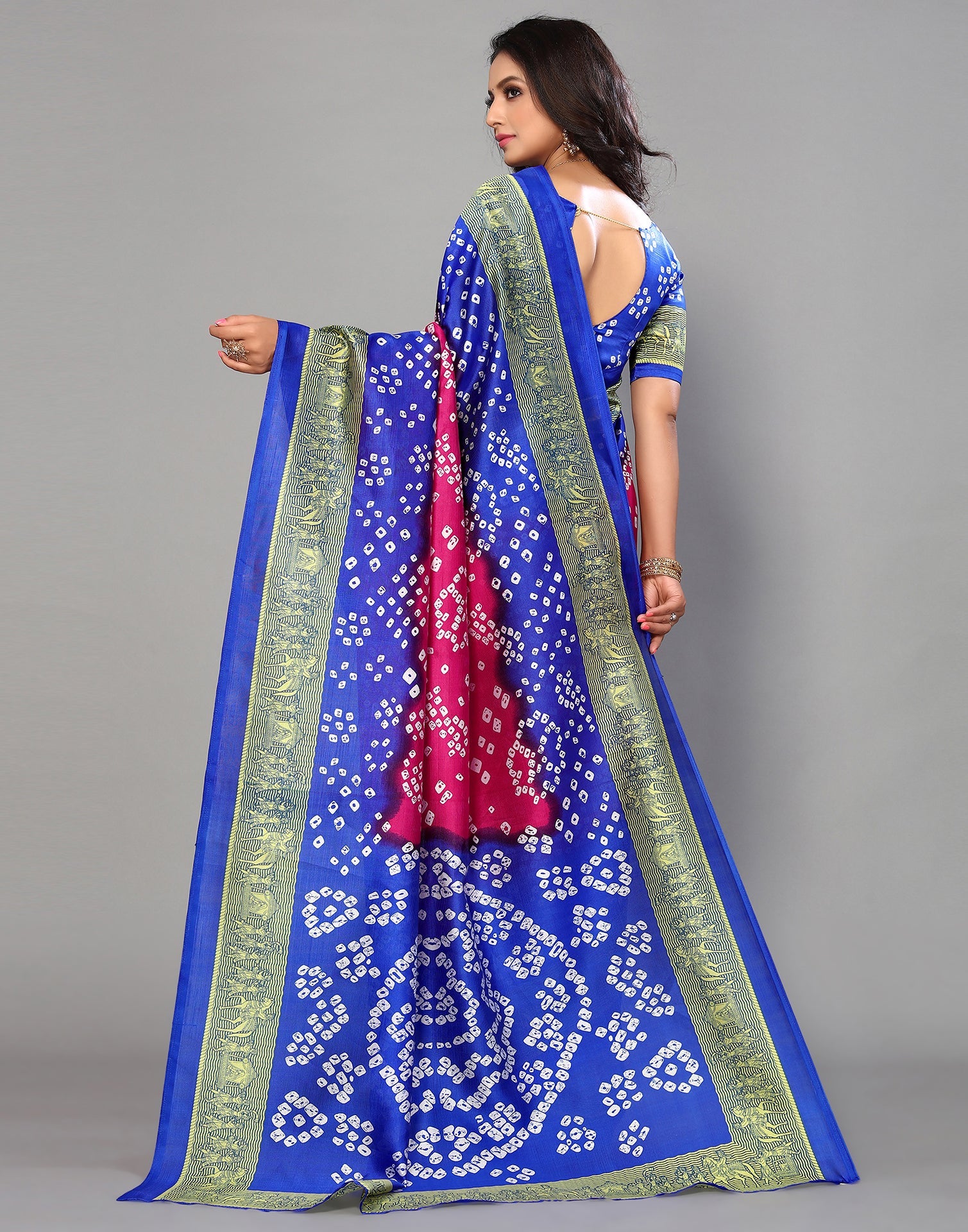 Pink Silk Printed Saree | Sudathi