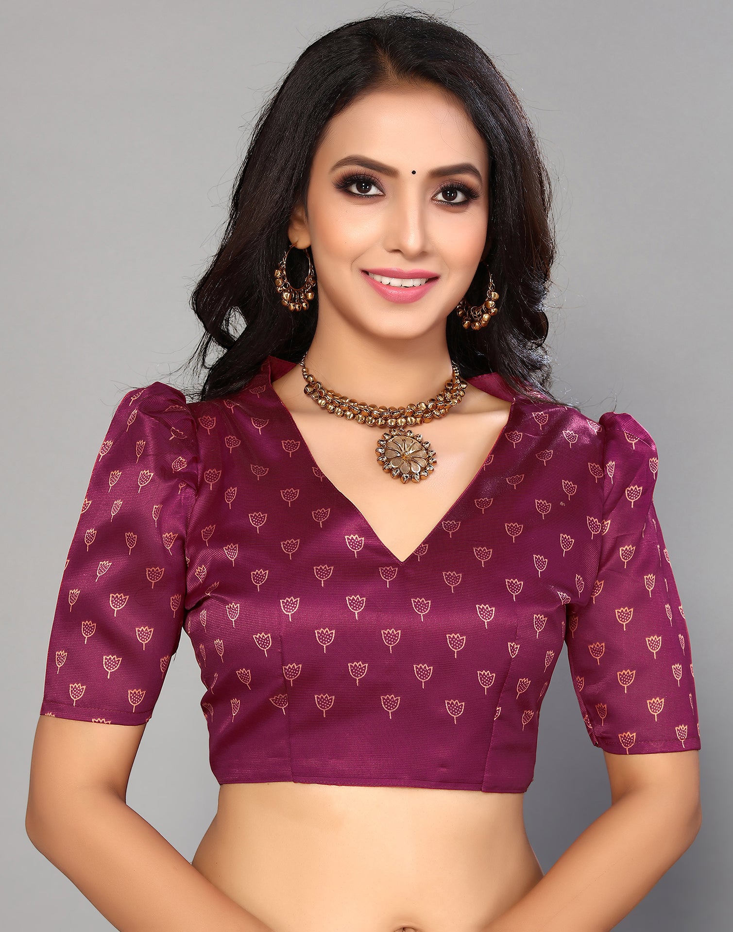 Purple Silk Printed Saree | Sudathi
