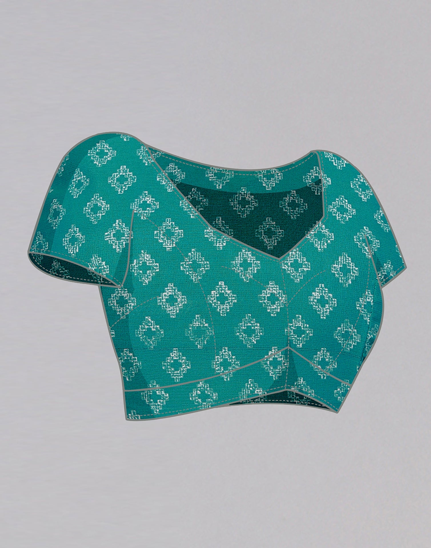 Light Turquoise Georgette Printed Saree | Sudathi