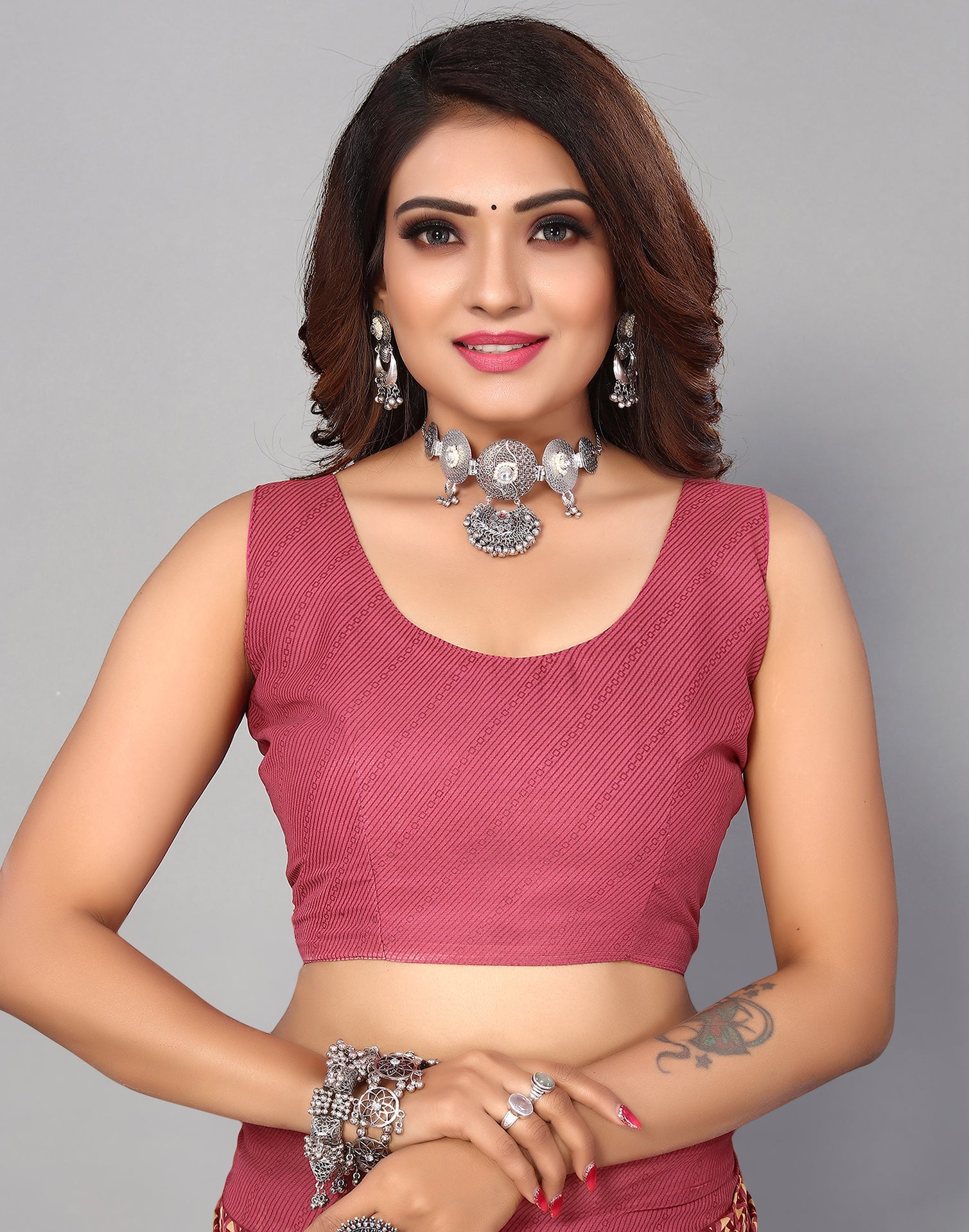 Maroon & Multicoloured Georgette Printed Saree | Sudathi